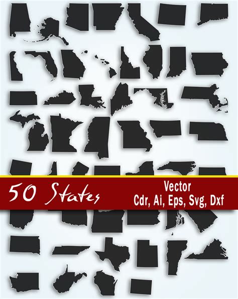 Download United States Vector, 50 states clip art, All Usa states ...
