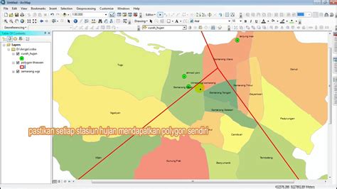 Tutorial Membuat Peta Curah Hujan Semarang Metode Poligon Thiessen Dan Isohyet Youtube