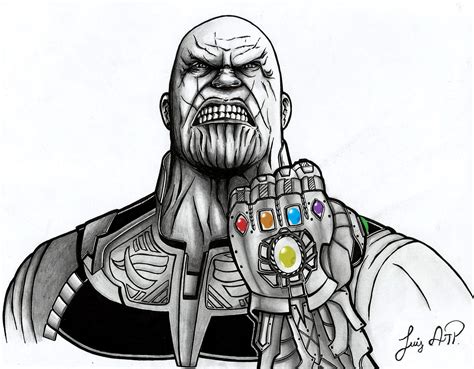 Thanos Draw Dibujo Drawings Dibujo Marvel