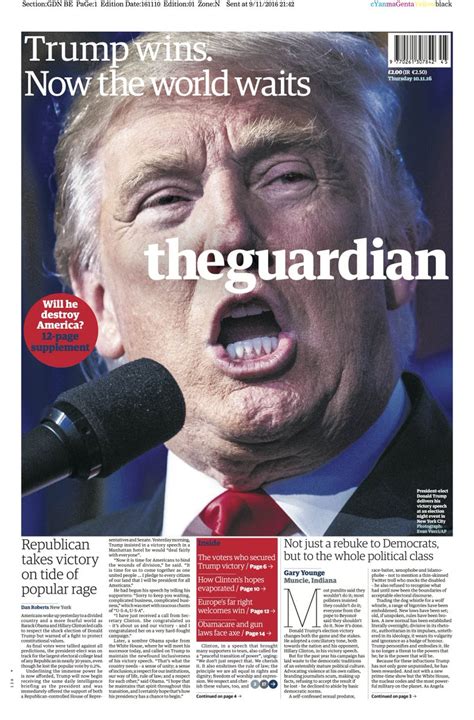 The paper started life as the trinidad guardian on sunday 2nd september 1917. The world's newspapers react to Trump's election victory ...