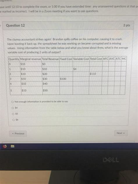 Solved Ave Until 12 10 To Complete The Exam Or 1 00 If You Chegg