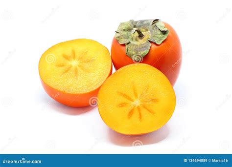 Persimmons Isolated On White Stock Image Image Of Agriculture Close