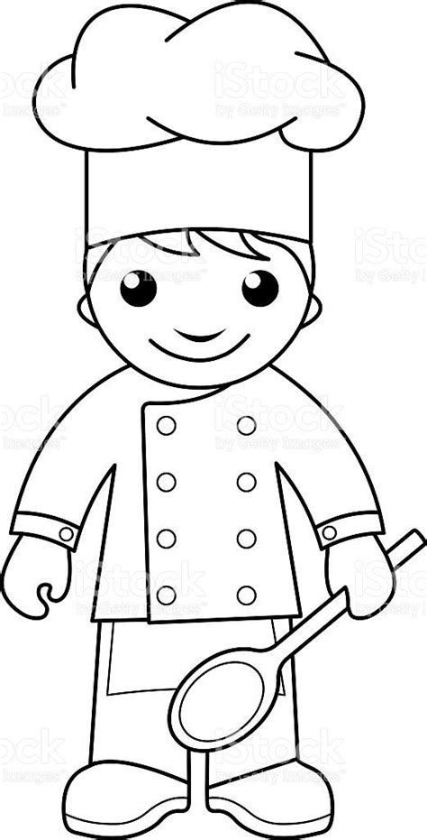 The website for kids' coloring pages, videos and leisure activities. cook-coloring-page-for-kids-vector-id486267154 (521×1024 ...