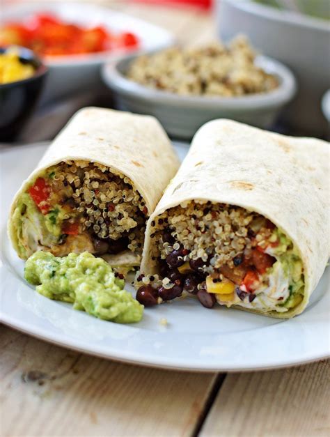 Here's a healthy wrap low in saturated fat and full of the wonderful nutrients in avocado, black beans and smoked salmon. Mexican Quinoa Wraps - Contentedness Cooking