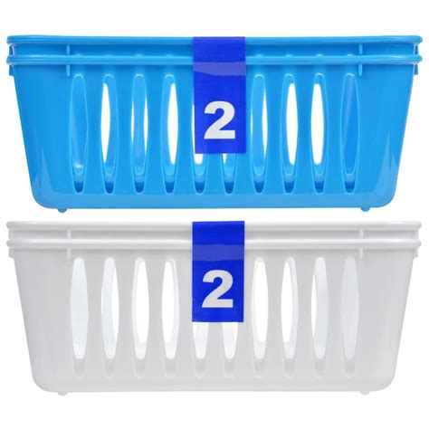 View Rectangular Slotted Plastic Baskets 2 Ct