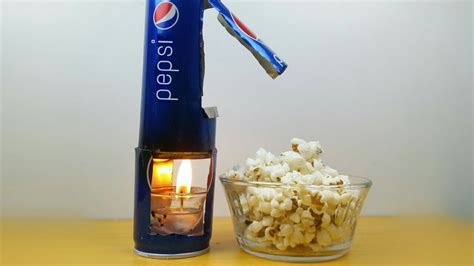 How To Make Popcorn Machine With Pepsi Can Youtube