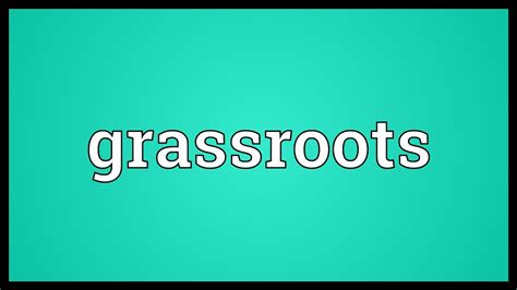 Grassroots Meaning Youtube