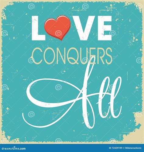 love conquers all handwritten vector lettering valentines day card 63357510