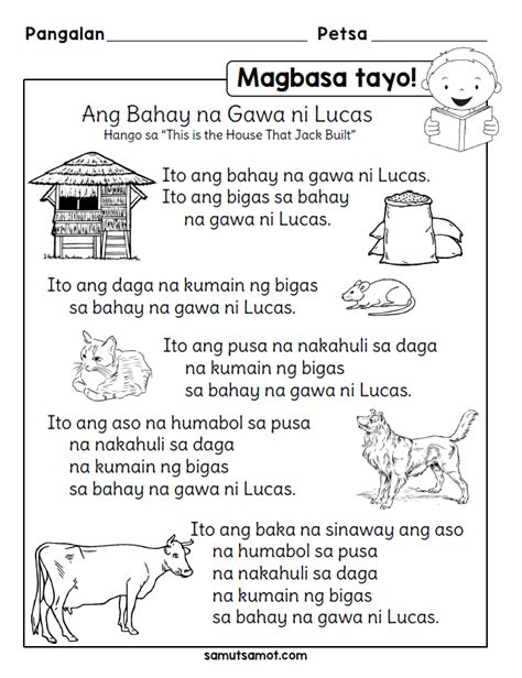 Magbasa Tayo Filipino Reading Comprehension Worksheets For Grade 5
