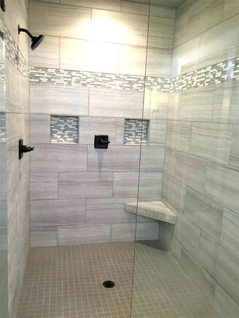 Groutless Tile Shower Floor Walk In Tiled Ideas Within Design 16