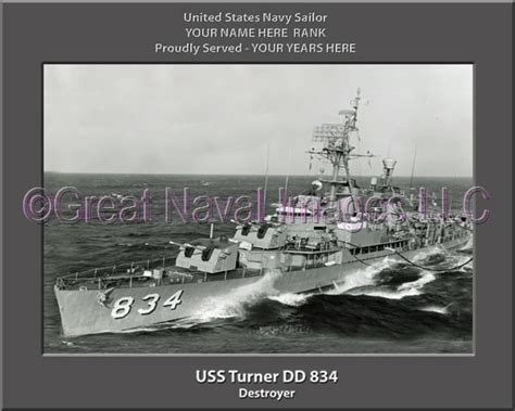 Uss Turner Dd 834 Personalized Navy Ship Photo ⋆ Us Navy Veteran Memories