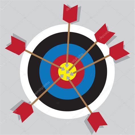 Bullseye Multiple Arrows — Stock Vector © Milo827 119495000