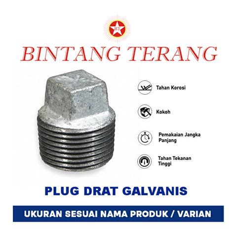 Jual Plug Besi Galvanis 14 Sumbat Tutup Pipa Drat Luar 14 Dop Drat Luar Besi Shopee