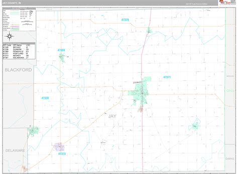Jay County In Wall Map Premium Style By Marketmaps Mapsales