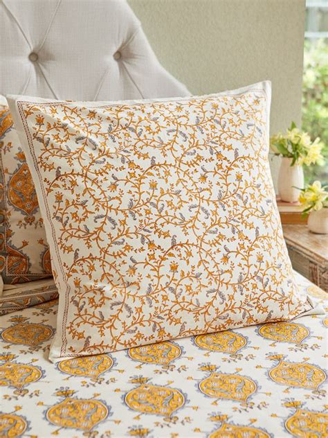 Pillow shams are a focal point in the bedroom and our textured, printed, and colorful pillow shams will leave you longing for multiple sets. Gardens of Versailles ~ French Yellow Floral White Euro ...