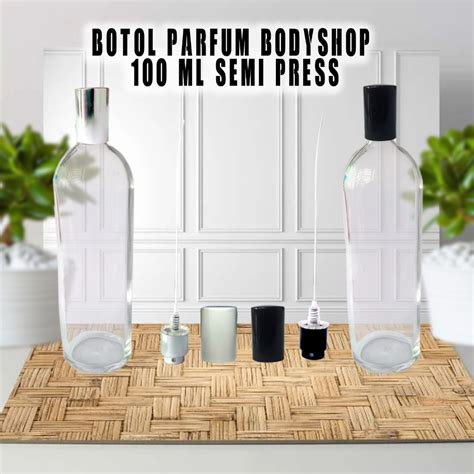 Jual Botol Parfum Bodyshop Ml Hitam Silver Semi Press Bottle Parfume