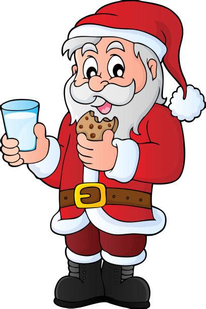 Santa Claus Eating Cookies Illustrations Royalty Free Vector Graphics
