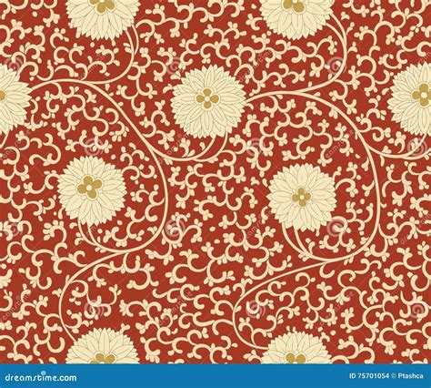 Traditional Chinese Floral Seamless Pattern For Your Design Modern