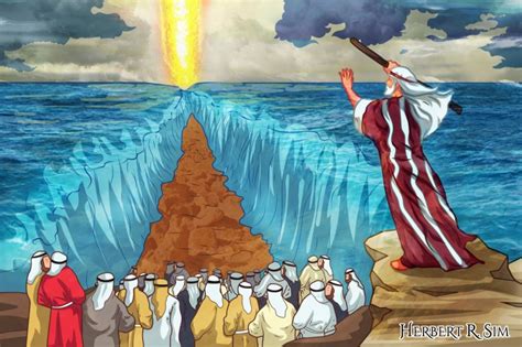Book Of Exodus Israelites Crossing The Red Sea Herbert R Sim