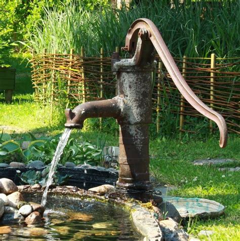 Old rustic water pump. | Garden water fountains, Old water pumps, Water
