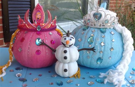 Diy Elsa Anna And Olaf Pumpkins Created By Jessica Byrd Frozen