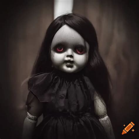 Creepy Doll In Black Dress On Craiyon