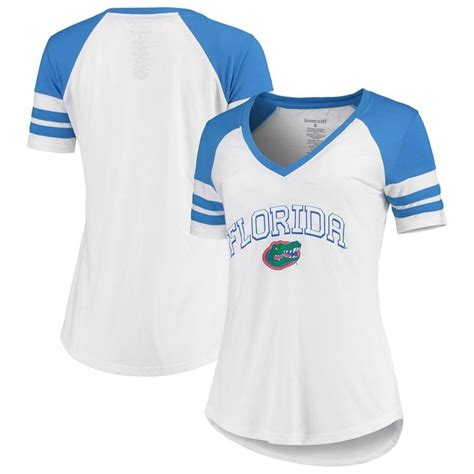 Florida Gators Womens Raglan Essential Arena V Neck T Shirt White