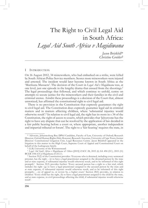 Pdf The Right To Civil Legal Aid In South Africa Legal Aid South