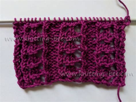 She works several stitches this way to see how the k1tbl stitch is constructed. Eyelet Rib Free Knitting Pattern Designed by Knitting Bee