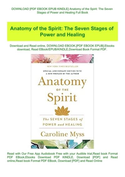 Anatomy Of The Spirit The Seven Stages Of Power And Healing