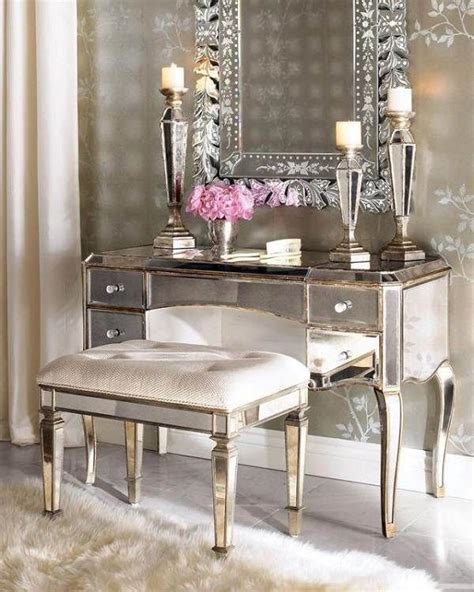 Fancy vanity stool seat chair black cushion bathroom dressing makeup euc. Vanity Chair for Bathroom Mirrored (Dengan gambar ...