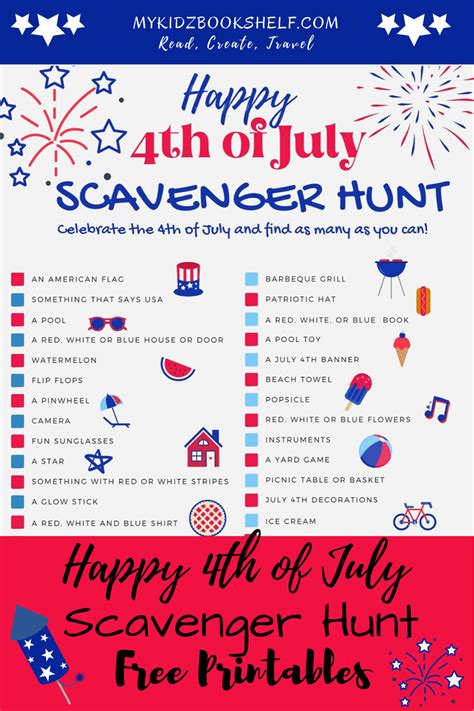Happy Fourth Of July Scavenger Hunt Free Printables A Great Way To