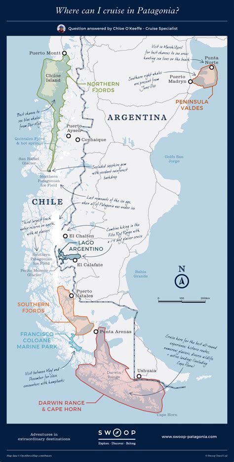 Map Showing Where You Can Cruise In Patagonia Access Areas Of