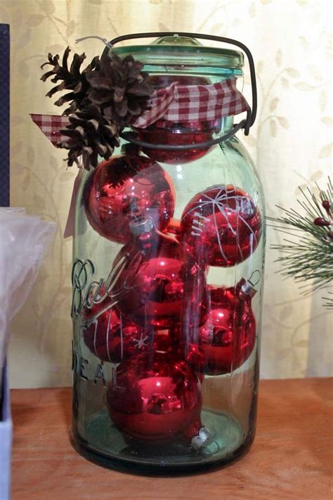 vintage canning jar  Christmas craft fair, Christmas centerpieces