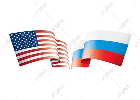Russia Flag Clipart Vector Russia And Usa National Flags Sign