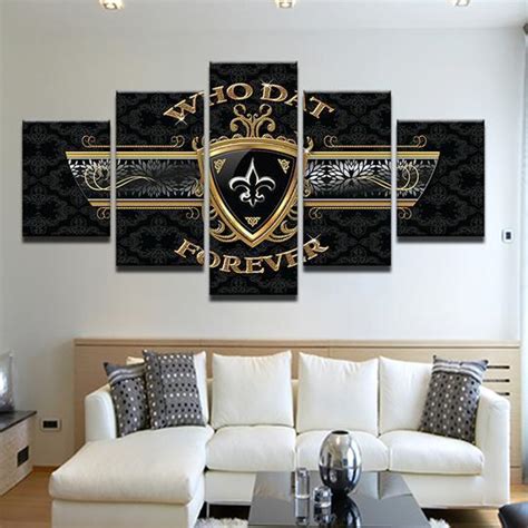 New orleans pelicans wall decal logo wall art nba basketball decor mural sticker. New Orleans Saints Who Dat Forever - Sport 5 Panel Canvas Art Wall Decor - Canvas Storm