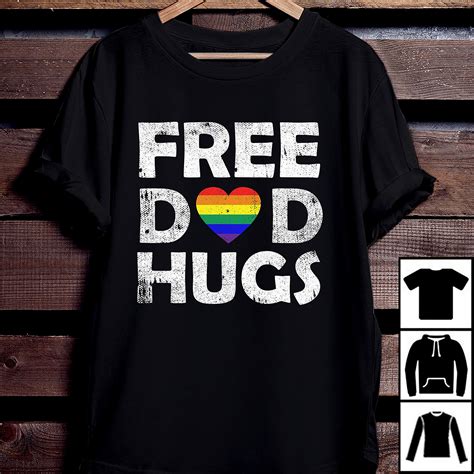Free Dad Hugs Lgbt Gay Lesbian Pride Vintage T Shirt Free Dad Hugs T