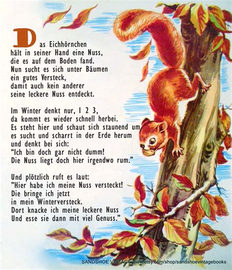 Das Eichhörnchen Gedicht Reim Kindergarten Erzieherin Kita Kinder