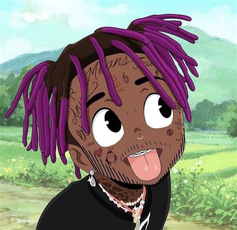 A Cartoon Character With Purple Dreadlocks On His Head And Tongue