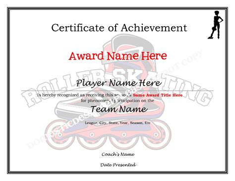 Editable Roller Skating Certificates 4 Templates Digital Etsy