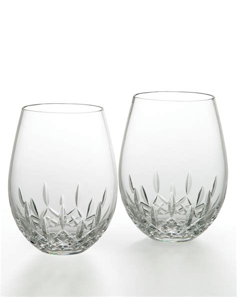Waterford Crystal Lismore Nouveau Stemless Deep Red Wine Glasses Set