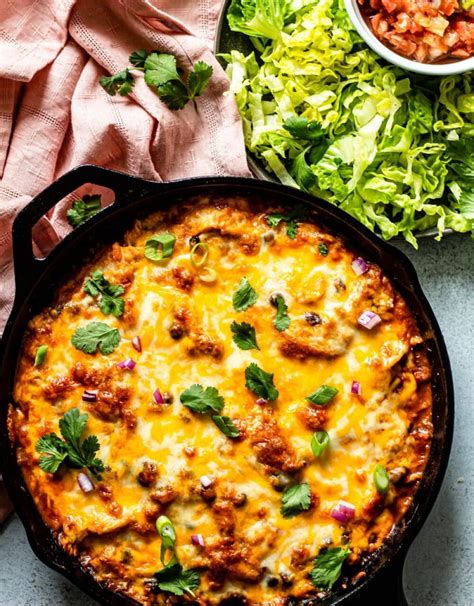 How to make mexican cheesy chicken skillet on keto? Chicken Enchilada Skillet (Gluten Free) - All the Healthy ...