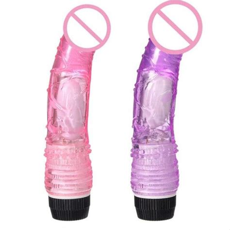 Crystal Multispeed Waterproof Realistic Dildo Vibrator Soft Jelly