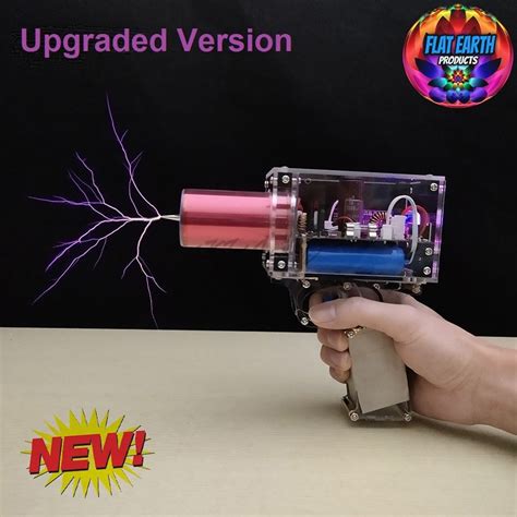 New Handheld Nikola Tesla Coil Gun Device Portable Electric Firing Plasma Pistol Light Generator