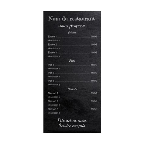 Carte Ardoise pour restaurant à imprimer gratuit en 2020 | Menu restaurant, Restaurant, Carte ...
