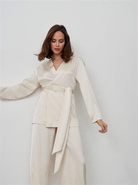 White Satin Suit Silk Pant Suit For Women Shirt And Pants Etsy Singapore