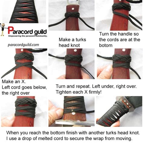 Check out this video demonstrating how to wrap a knife handle with paracord using a strider weave. How To Braid Paracord Around A Handle - How to Wiki 89