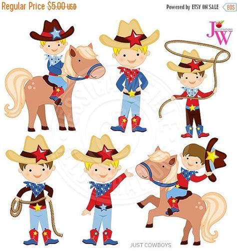 Just Cowboys Digital Clipart Cowboy Graphics Cowboy Clip Etsy