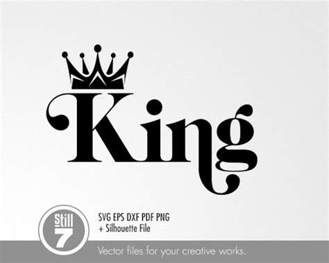 Buy King Logo Svg Cutting File Eps Dxf Pdf Silhouette File Online In