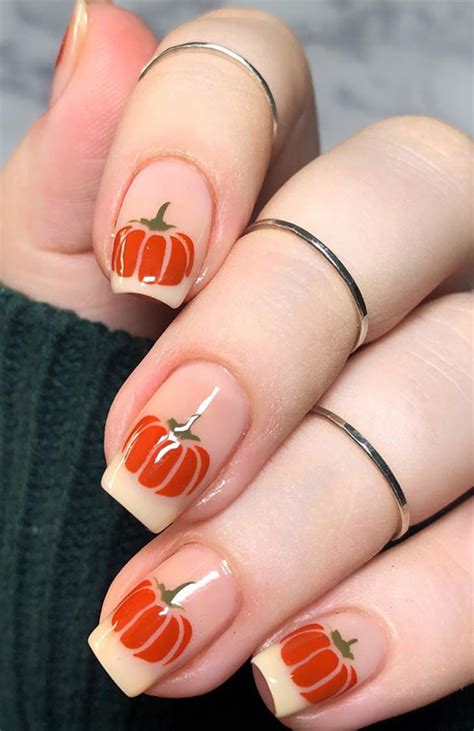 40 Beautiful Nail Design Ideas To Wear In Fall Pumpkin Nails